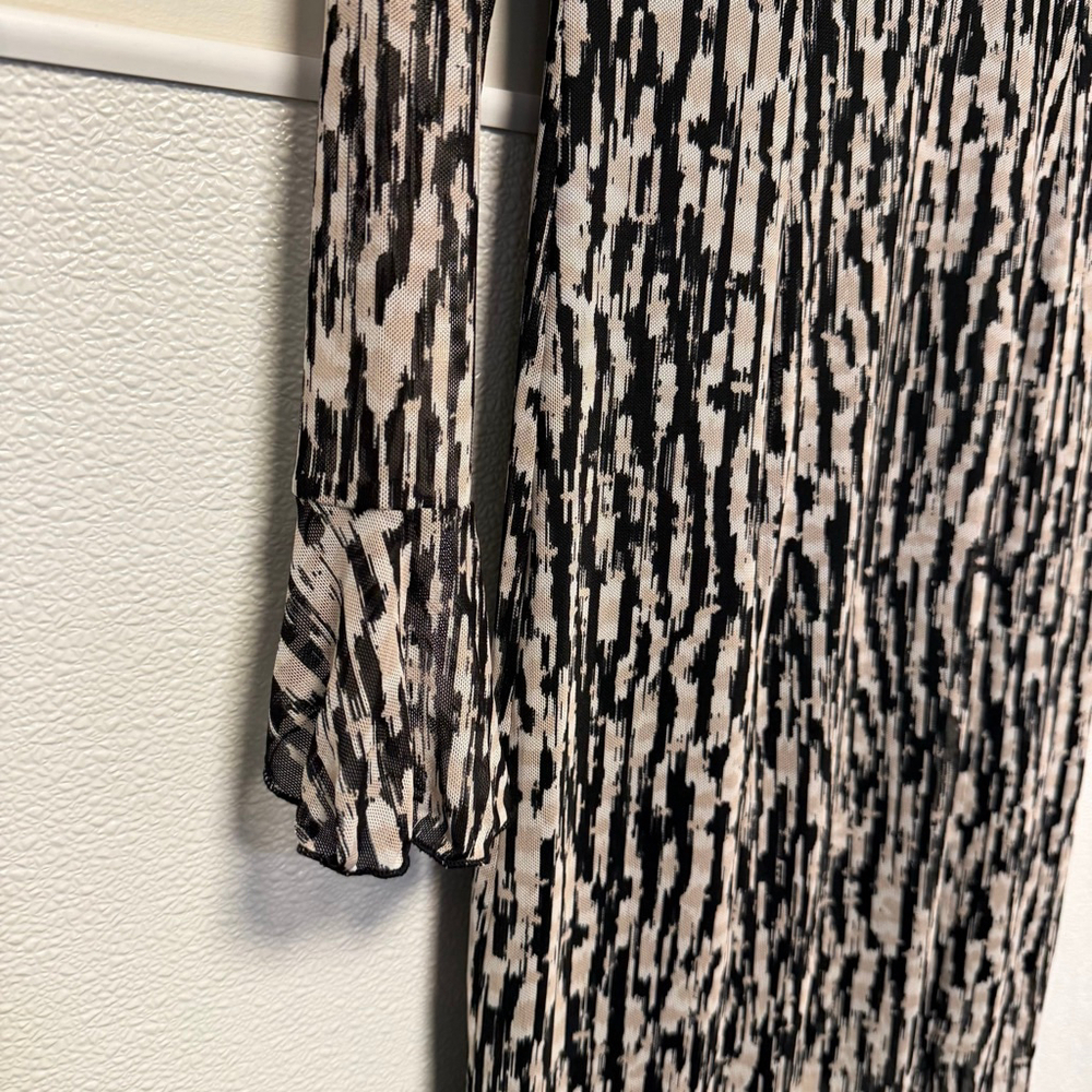 DONNA MORGAN Long Sleeve Dress Size 0 Black Cream New NWT MSRP:$128 A-Line - Picture 12 of 16